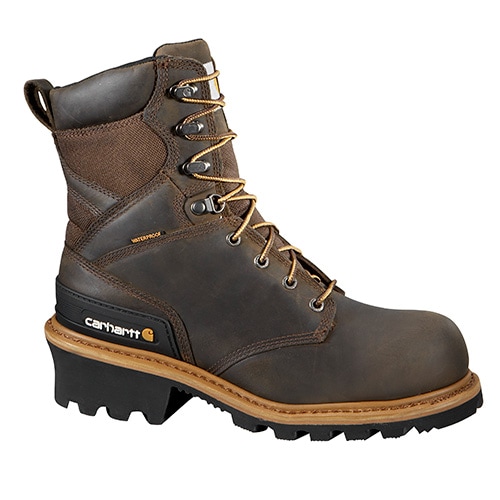 Carhartt Waterproof Logger Boot with Composite Toe in Crazy Horse Brown